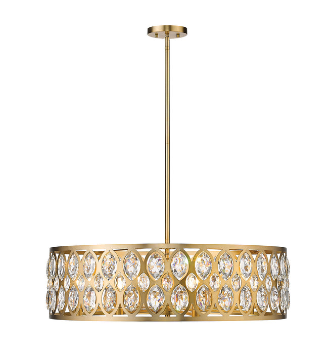 Z-Lite 6010-30HB Eight Light Chandelier, Heirloom Brass