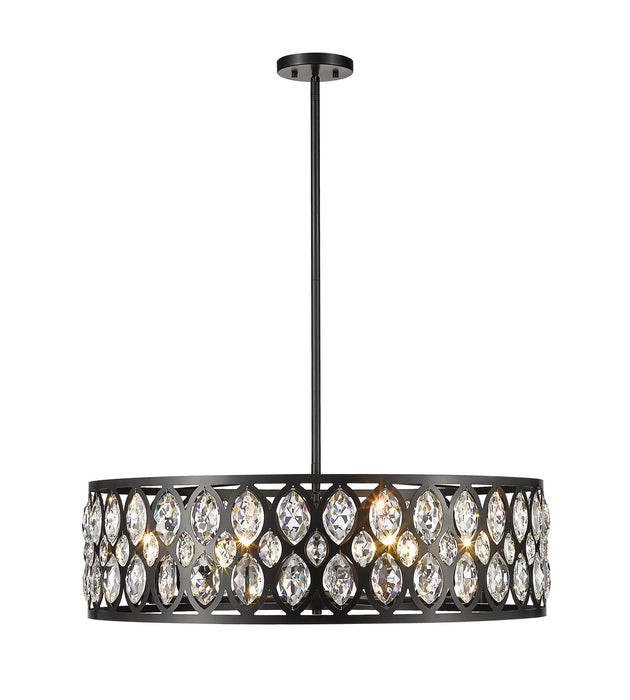 Z-Lite 6010-30MB Eight Light Chandelier, Matte Black
