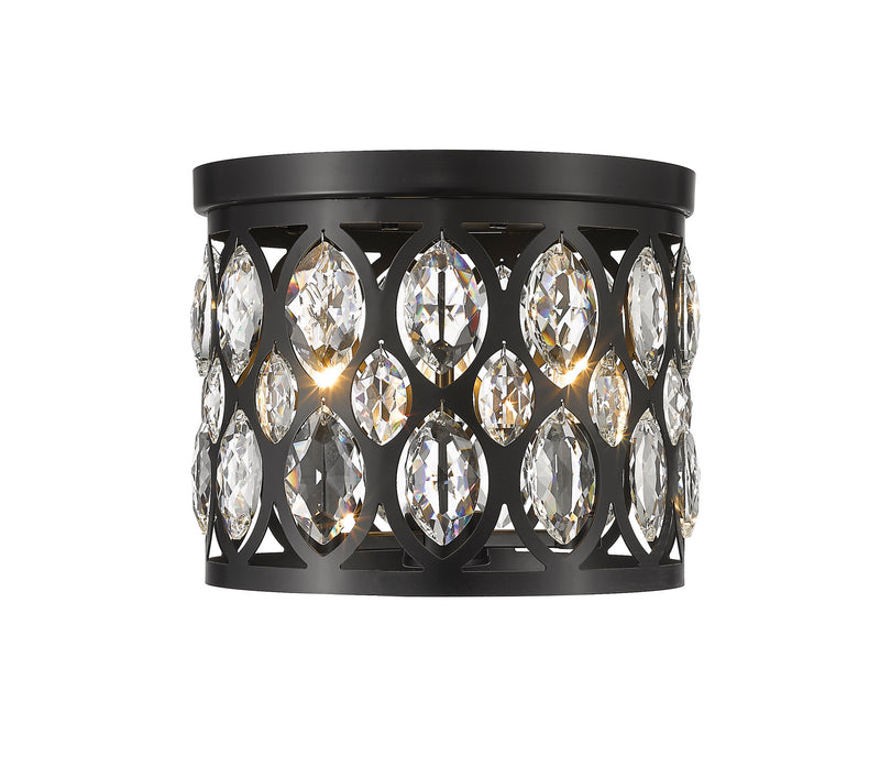 Z-Lite 6010F12MB Three Light Flush Mount, Matte Black