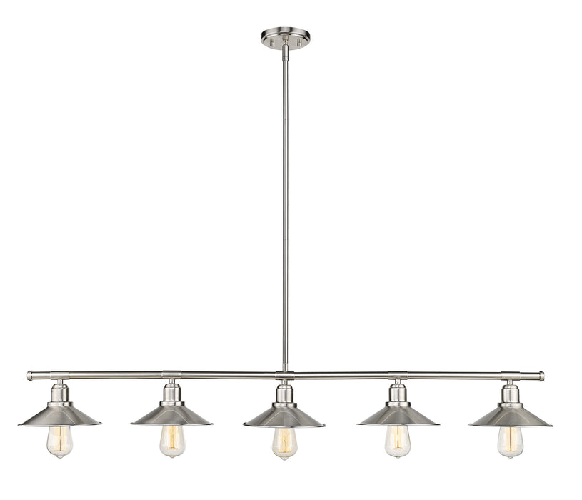 Z-Lite 613-5L-BN Five Light Linear Chandelier, Brushed Nickel