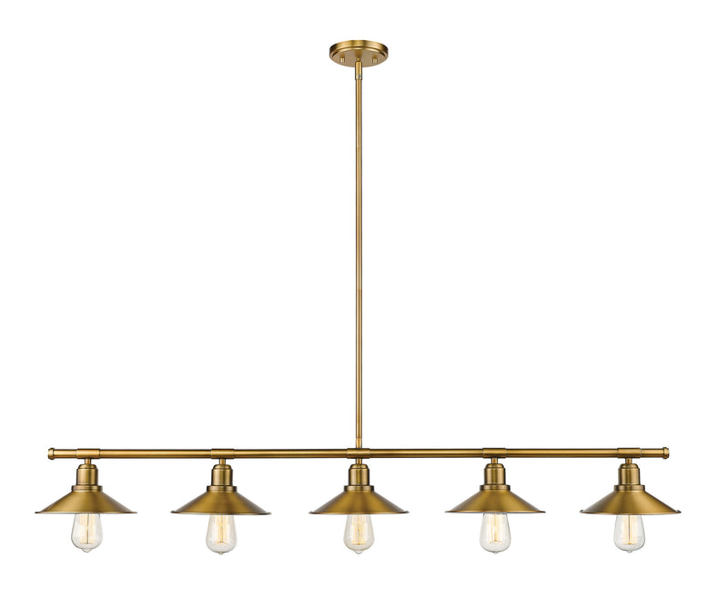 Z-Lite 613-5L-FB Five Light Linear Chandelier, Foundry Brass