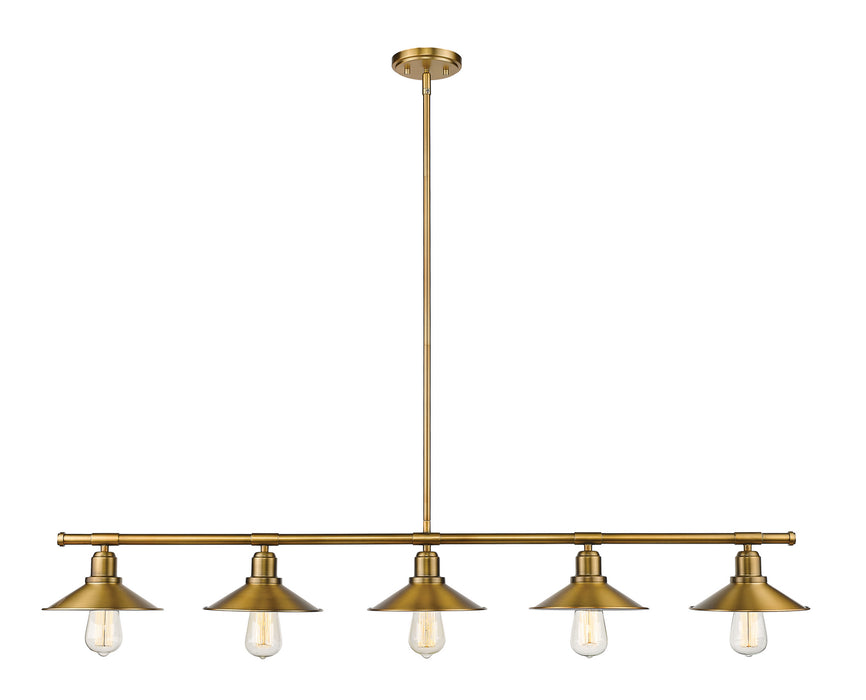 Z-Lite 613-5L-FB Five Light Linear Chandelier, Foundry Brass