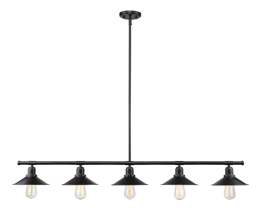 Z-Lite 613-5L-MB Five Light Linear Chandelier, Matte Black