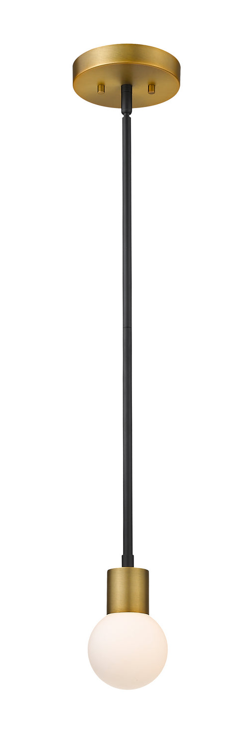 Z-Lite 621MP-MB-FB One Light Pendant, Matte Black + Foundry Brass