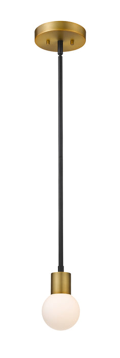 Z-Lite 621MP-MB-FB One Light Pendant, Matte Black + Foundry Brass