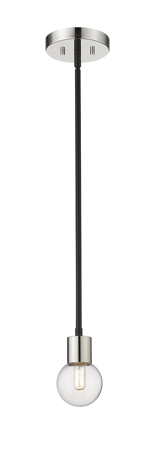 Z-Lite 621MP-MB-PN One Light Pendant, Matte Black + Polished Nickel