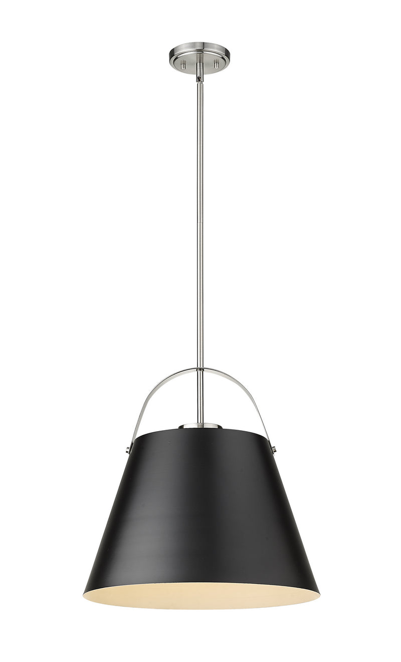 Z-Lite 726P18-MB+BN One Light Pendant, Matte Black + Brushed Nickel