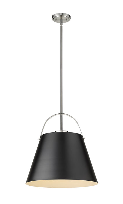Z-Lite 726P18-MB+BN One Light Pendant, Matte Black + Brushed Nickel