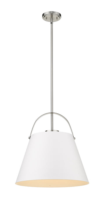 Z-Lite 726P18-MW+BN One Light Pendant, Matte White + Brushed Nickel