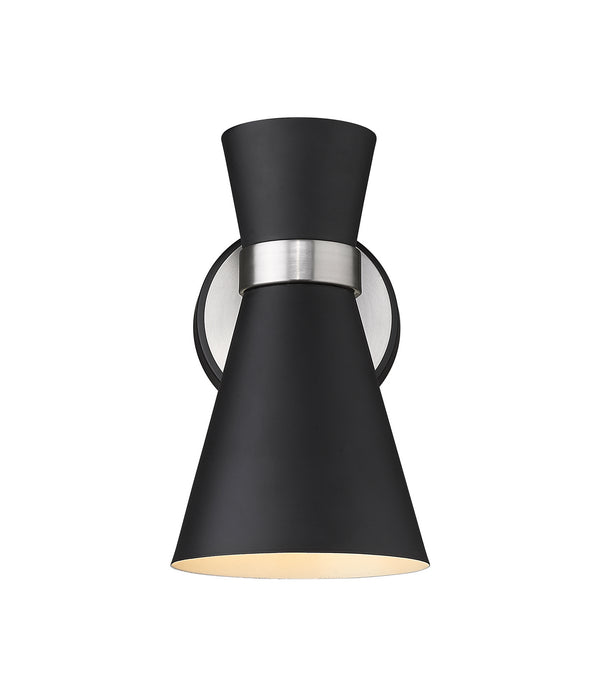 Z-Lite 728-1S-MB-BN One Light Wall Sconce, Matte Black + Brushed Nickel