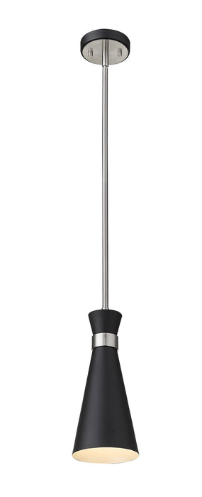 Z-Lite 728MP-MB-BN One Light Pendant, Matte Black + Brushed Nickel