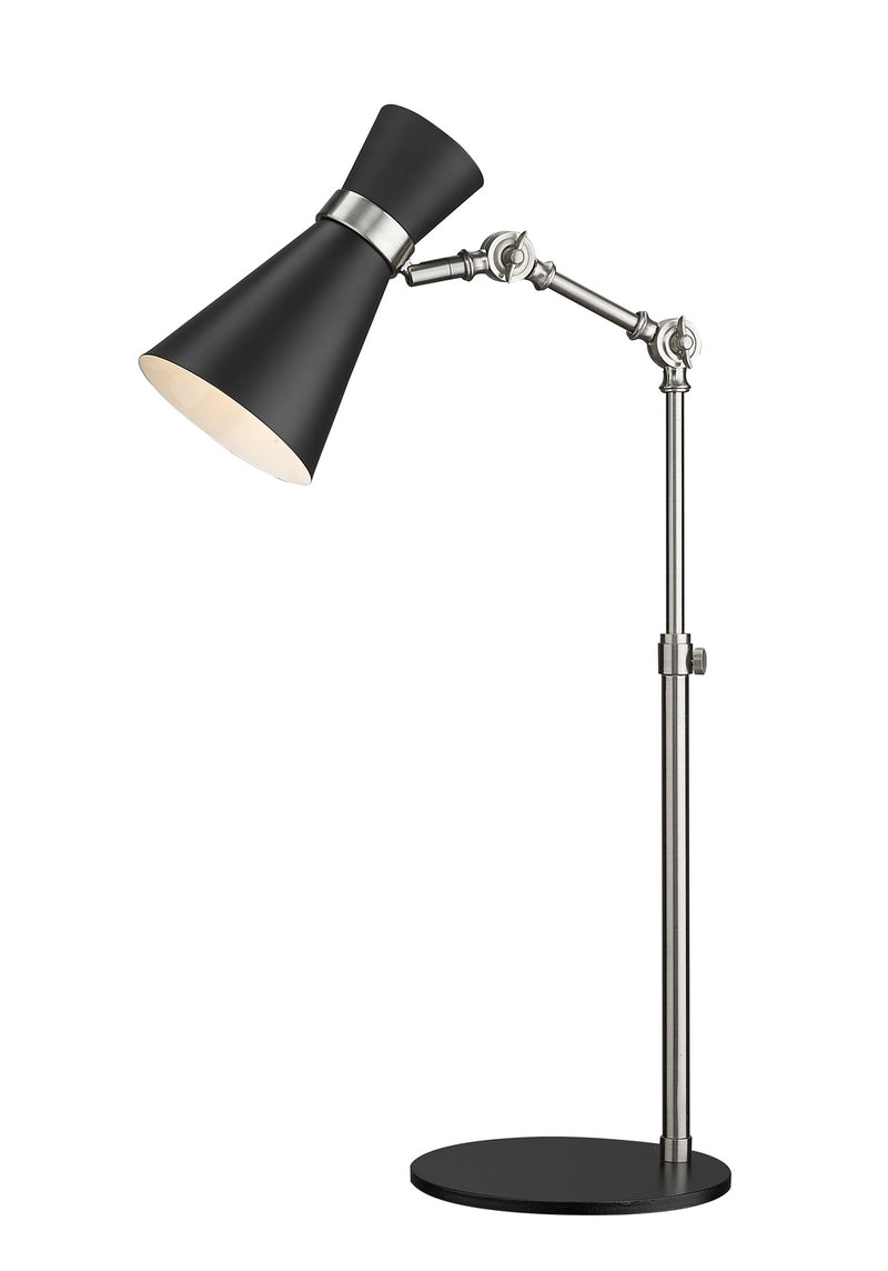 Z-Lite 728TL-MB-BN One Light Table Lamp, Matte Black + Brushed Nickel