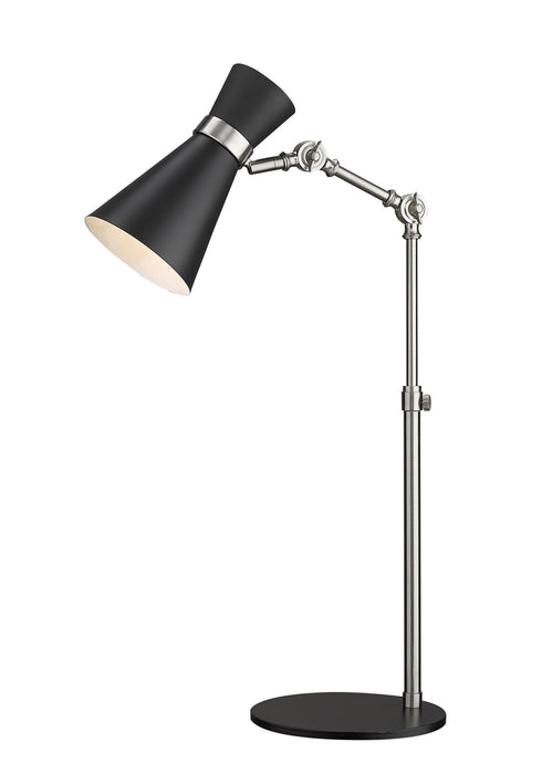 Z-Lite 728TL-MB-BN One Light Table Lamp, Matte Black + Brushed Nickel