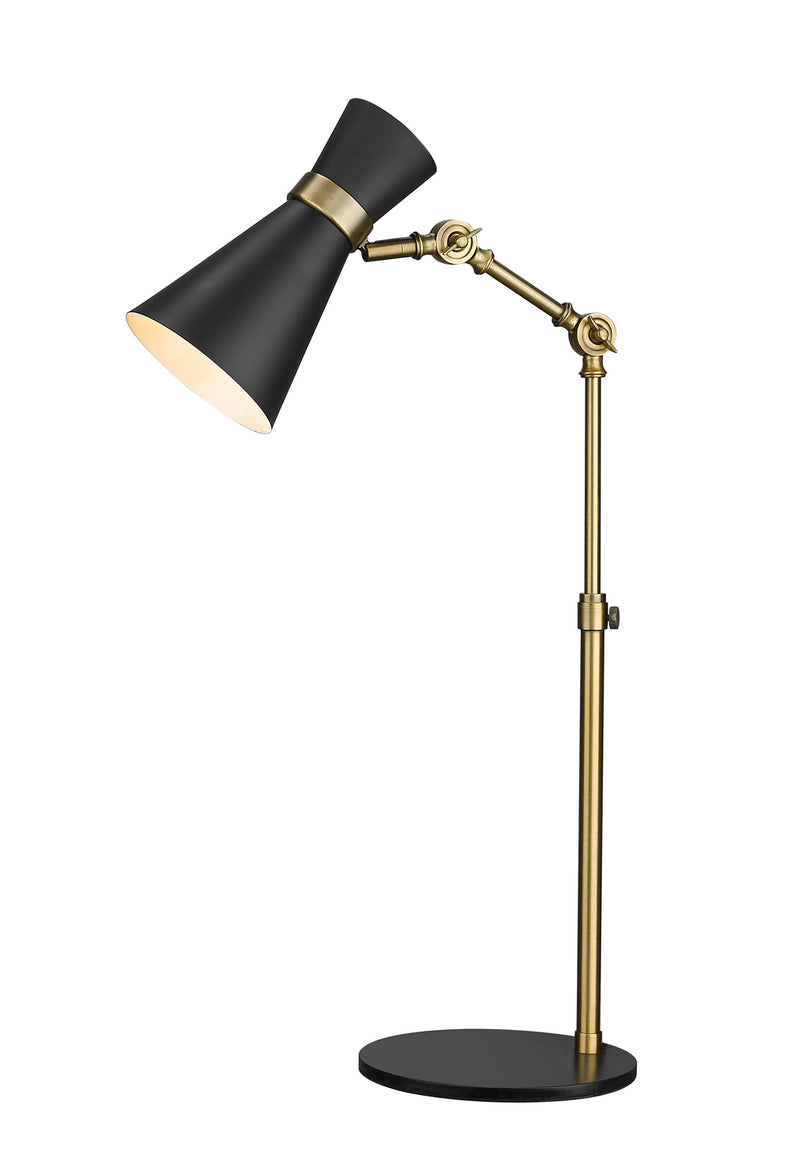 Z-Lite 728TL-MB-HBR One Light Table Lamp, Matte Black + Heritage Brass