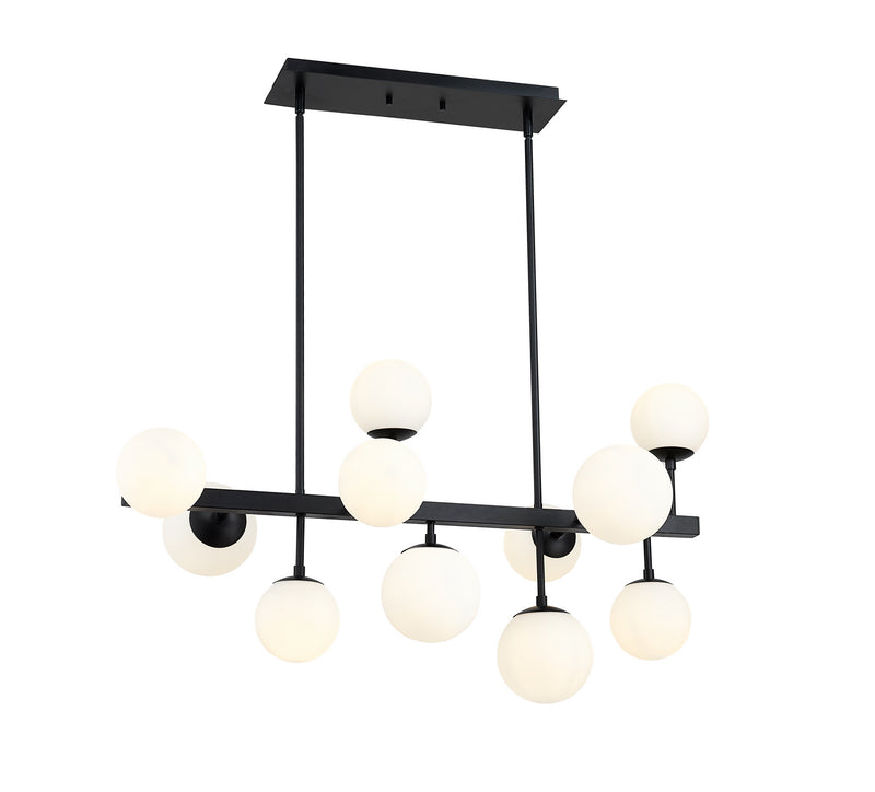 Z-Lite 730-11L-MB 11 Light Linear Chandelier, Matte Black