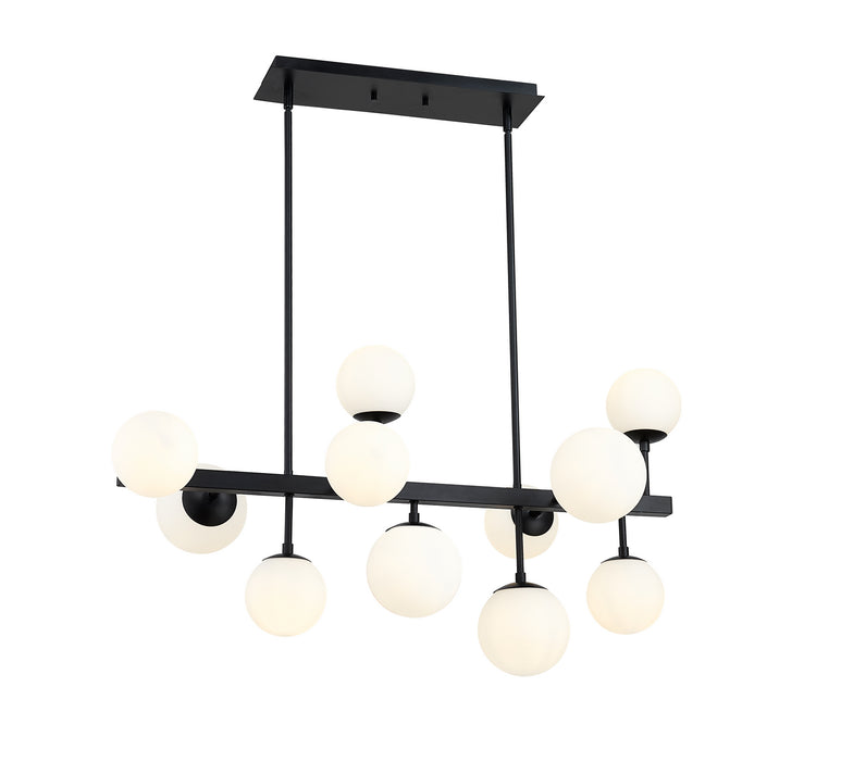 Z-Lite 730-11L-MB 11 Light Linear Chandelier, Matte Black