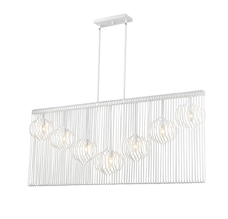 Z-Lite 801-7L-WH Seven Light Linear Chandelier, White