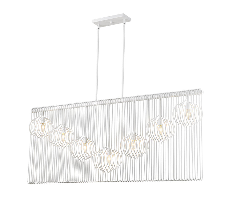Z-Lite 801-7L-WH Seven Light Linear Chandelier, White