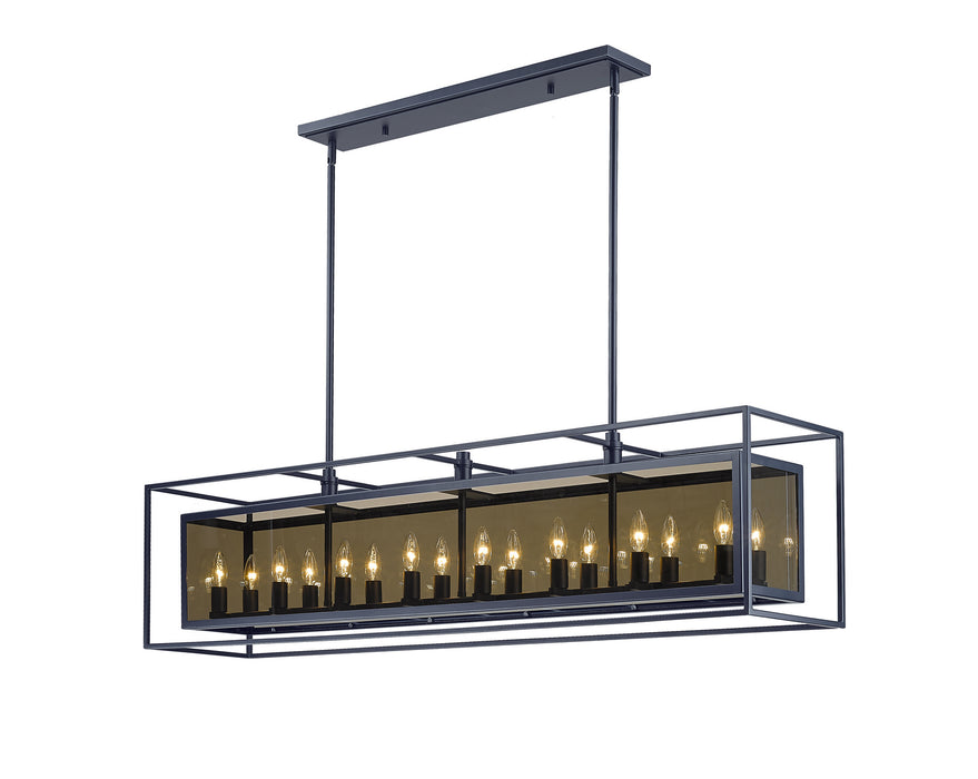 Z-Lite 802-56L-MC 16 Light Linear Chandelier, Misty Charcoal