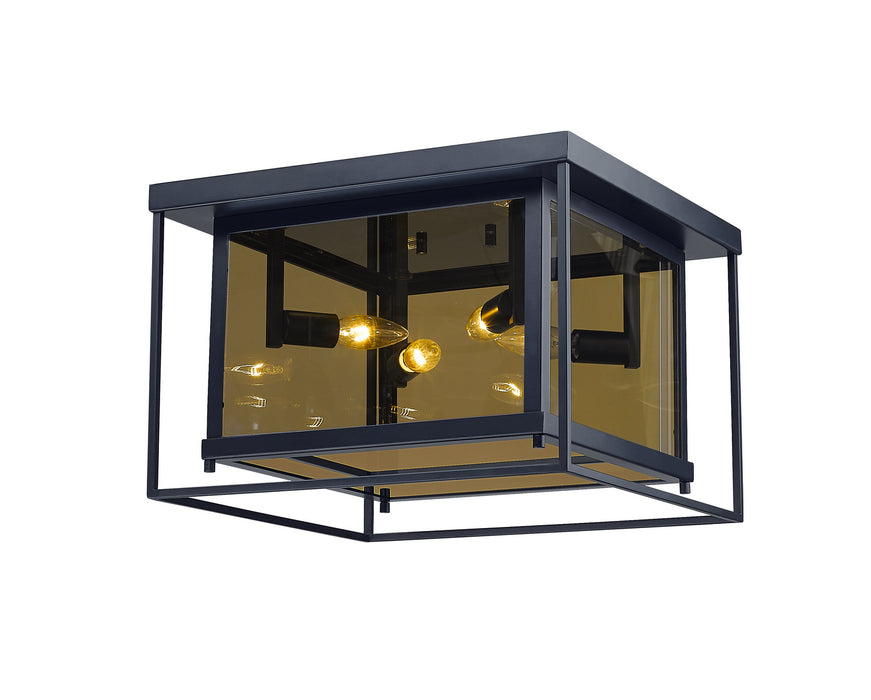 Z-Lite 802F16-MC Four Light Flush Mount, Misty Charcoal
