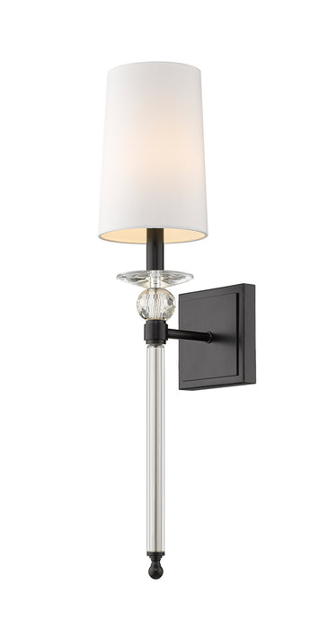 Z-Lite 804-1S-MB One Light Wall Sconce, Matte Black