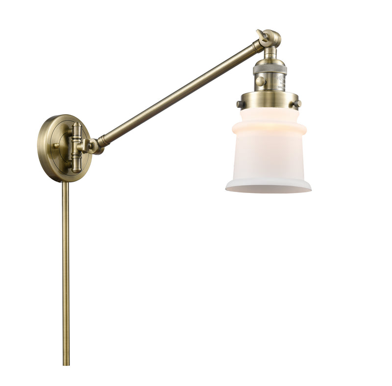 Innovations 237-AB-G181S One Light Swing Arm Lamp, Antique Brass