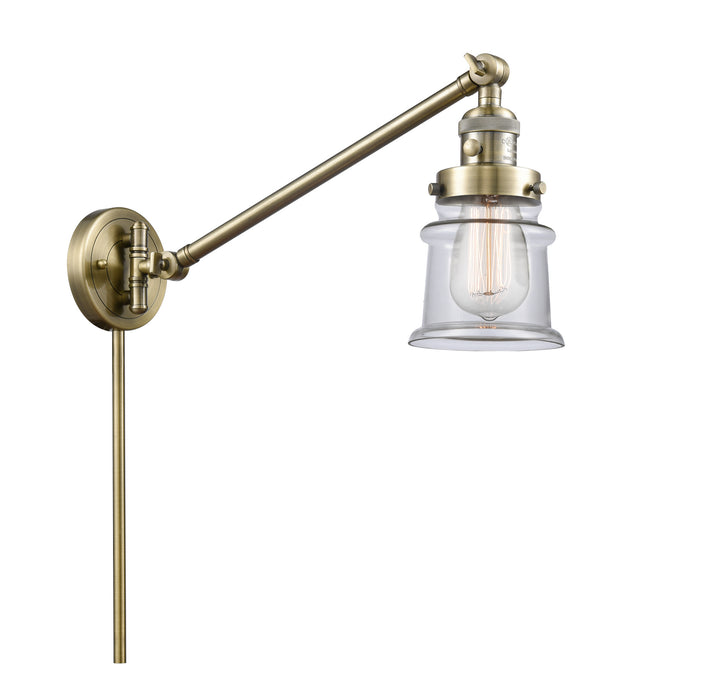 Innovations 237-AB-G182S One Light Swing Arm Lamp, Antique Brass
