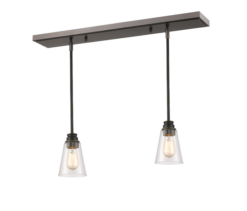 Z-Lite 428MP-2OB One Light Linear Chandelier, Olde Bronze