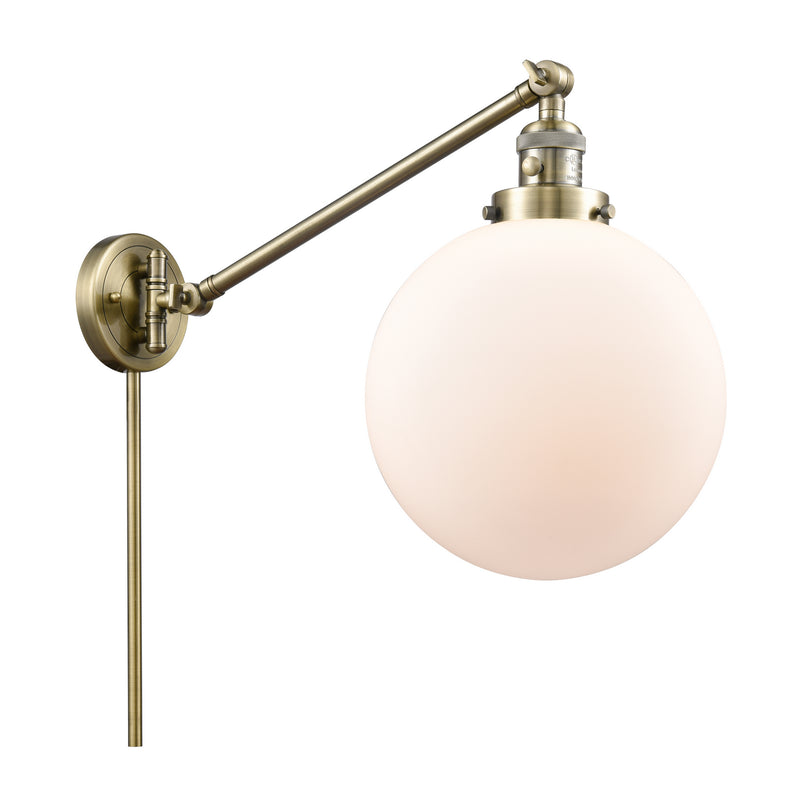 Innovations 237-AB-G201-10 One Light Swing Arm Lamp, Antique Brass