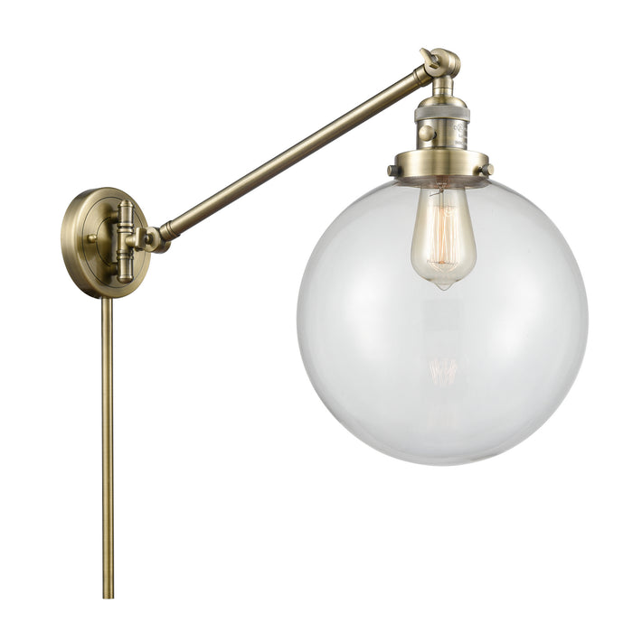 Innovations 237-AB-G202-10 One Light Swing Arm Lamp, Antique Brass