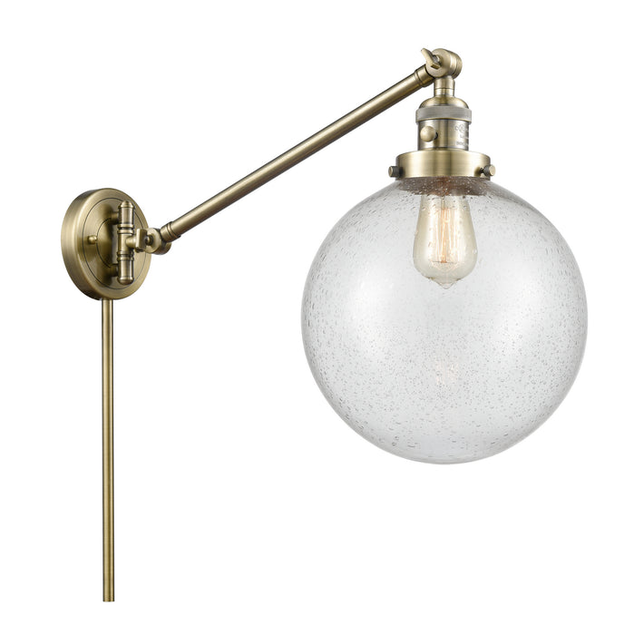 Innovations 237-AB-G204-10 One Light Swing Arm Lamp, Antique Brass
