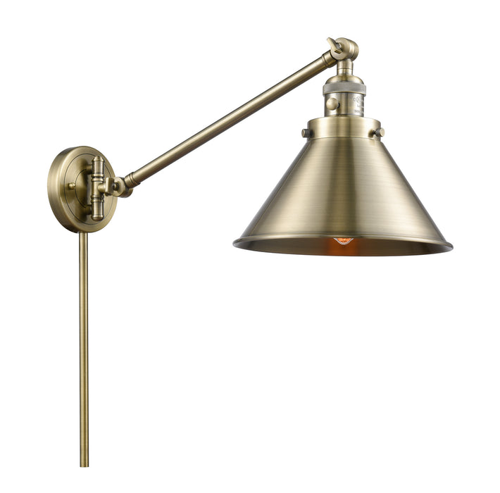 Innovations 237-AB-M10-AB One Light Swing Arm Lamp, Antique Brass