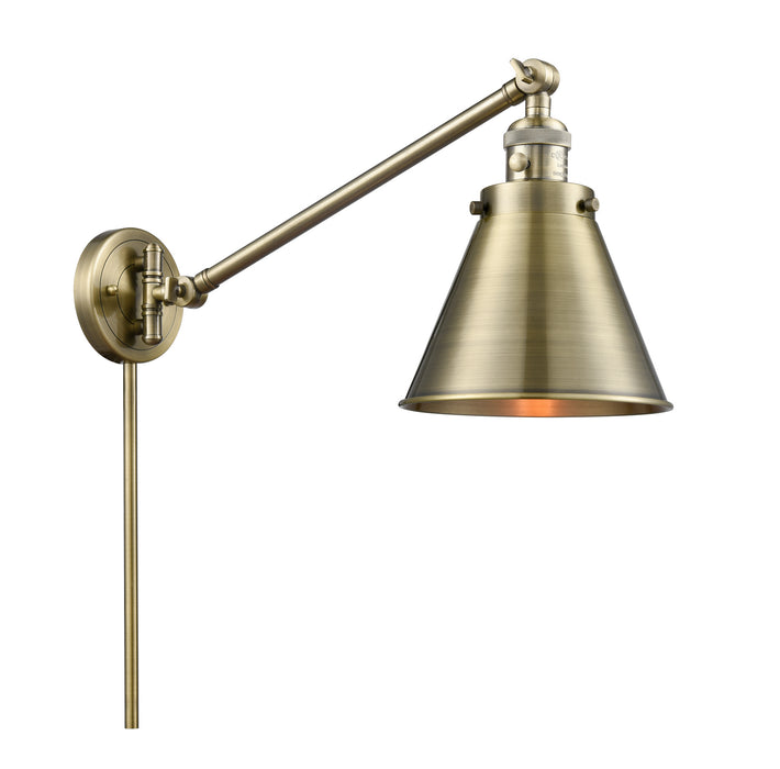 Innovations 237-AB-M13-AB One Light Swing Arm Lamp, Antique Brass