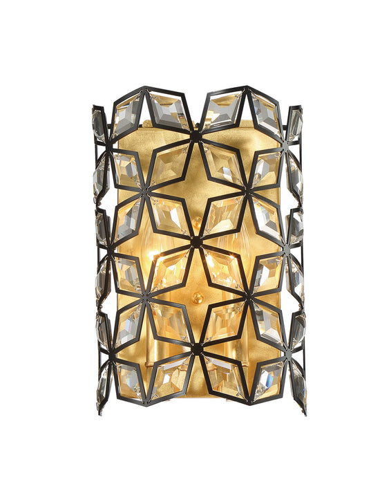 Metropolitan N7842-711 Two Light Wall Sconce, Sand Coal W/ Gold Leaf