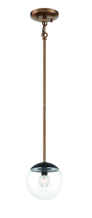 George Kovacs P1501-416 One Light Mini Pendant, Painted Bronze W/Natural Brush