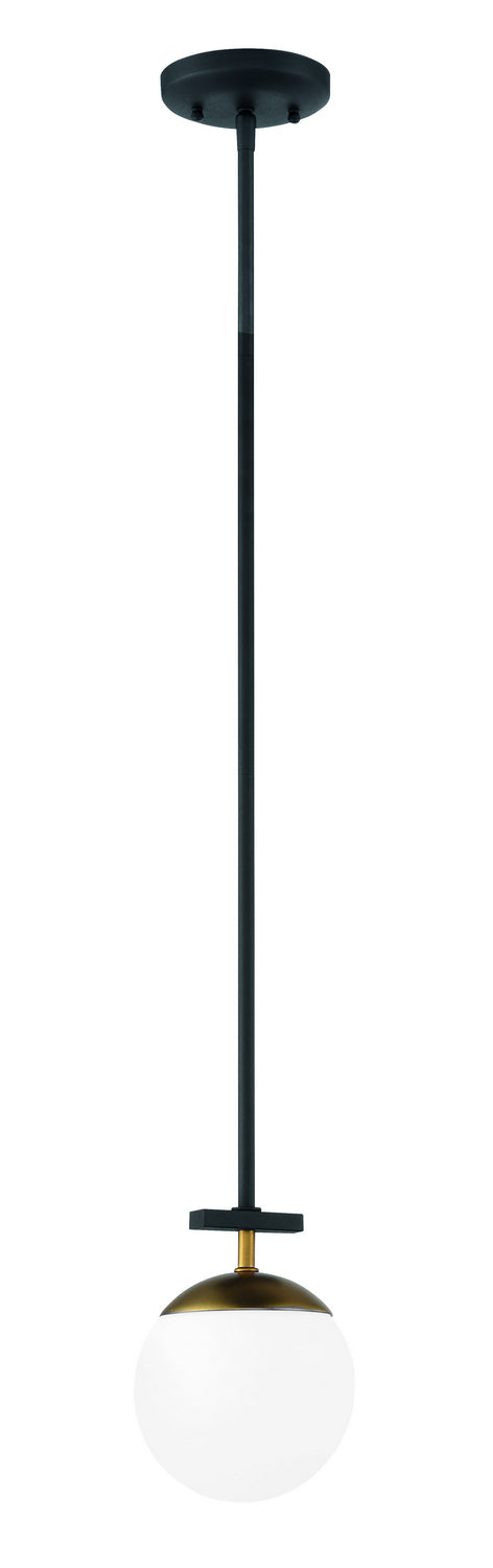 George Kovacs P351-618 One Light Mini Pendant, Weathered Black W/Autumn Gold