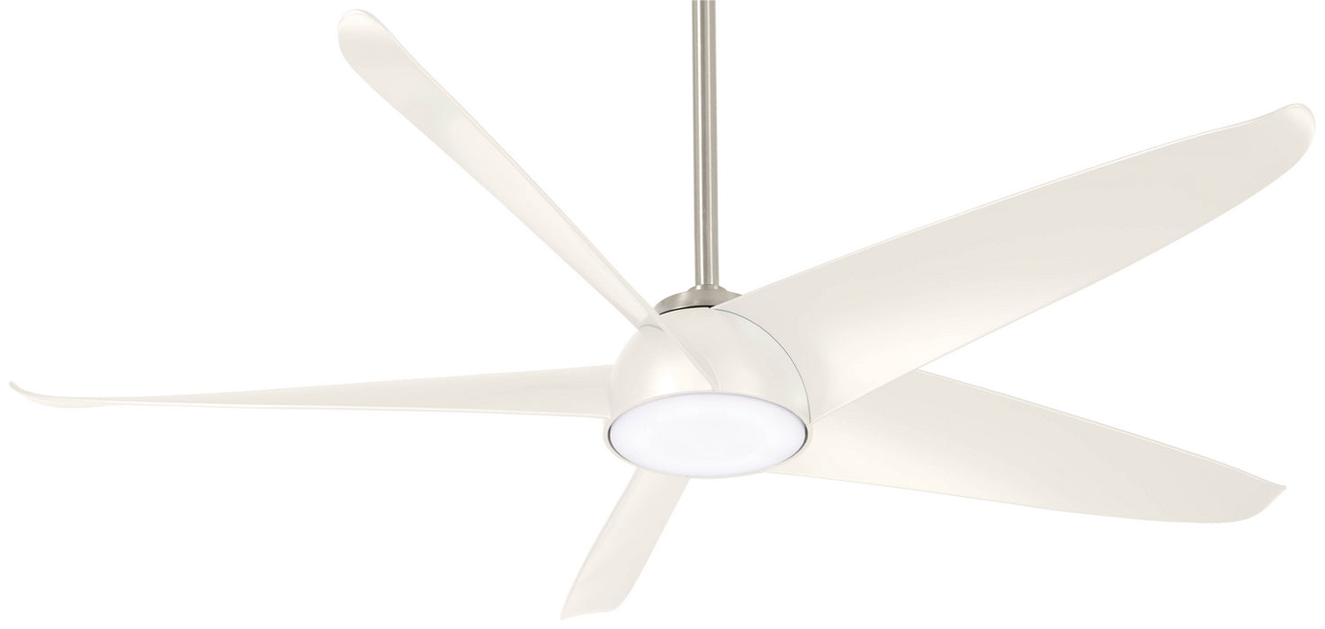 Minka Aire F771L-BN/WH 60" Ceiling Fan, Brushed Nickel/White
