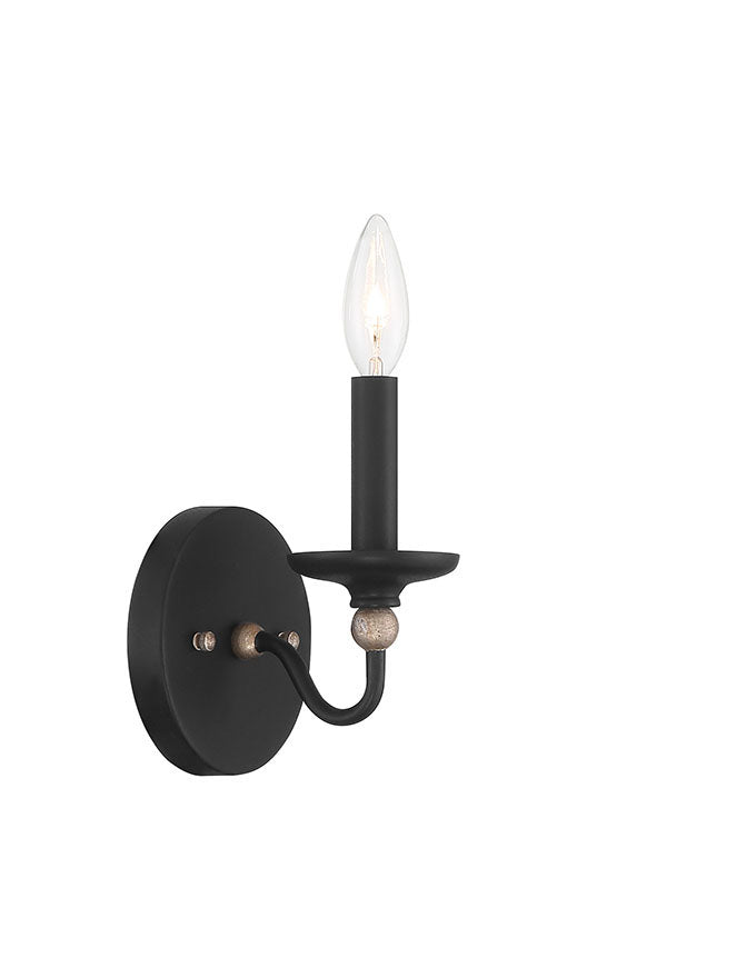 Minka-Lavery 1041-677 One Light Wall Sconce, Sand Coal With Skyline Gold Le