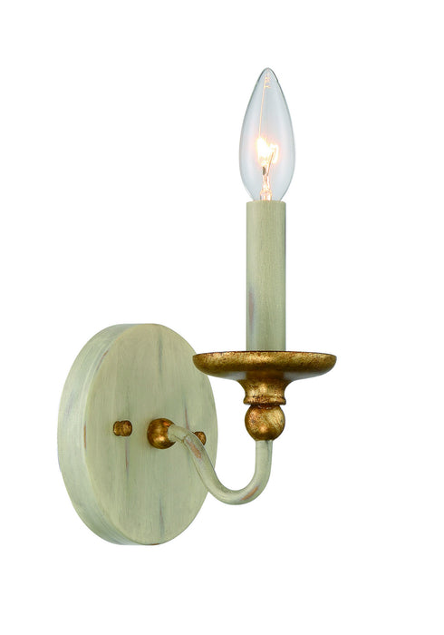 Minka-Lavery 1041-701 One Light Wall Sconce, Farm House White With Gilded G
