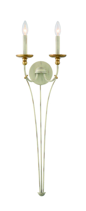 Minka-Lavery 1042-701 Two Light Wall Sconce, Farm House White With Gilded G