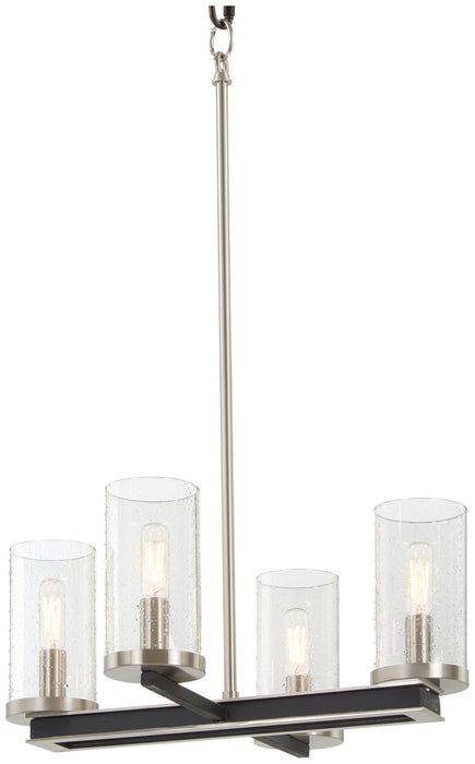 Minka-Lavery 1054-691 Four Light Pendant / Semi Flush, Coal With Brushed Nickel