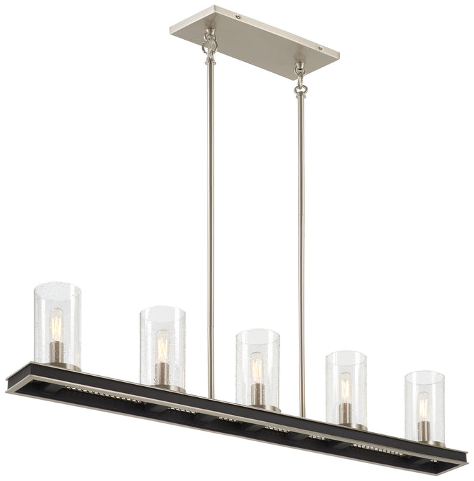 Minka-Lavery 1055-691 Five Light Island Pendant, Coal With Brushed Nickel