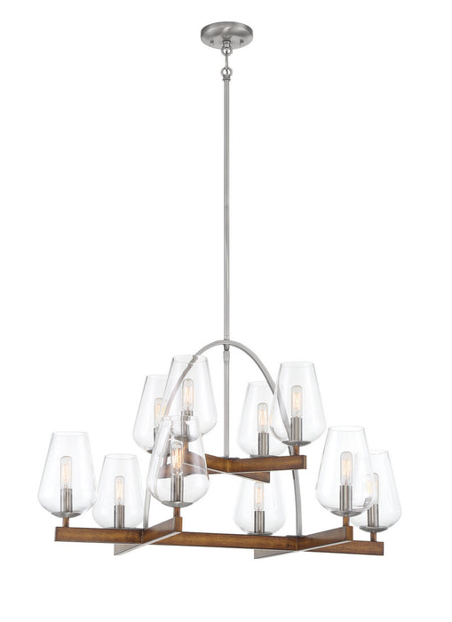 Minka-Lavery 1069-699 Ten Light Chandelier, Koa Wood W/ Pewter