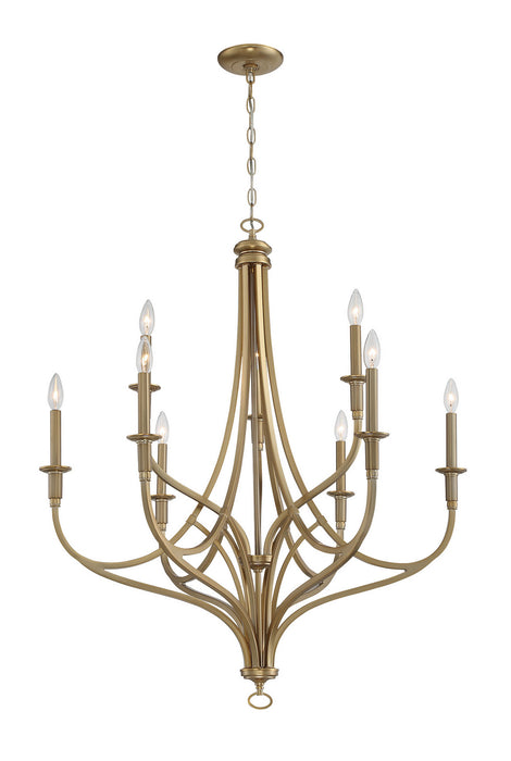 Minka-Lavery 1099-740 Nine Light Chandelier, Brushed Honey Gold