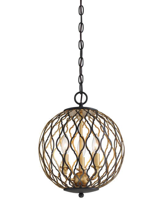 Minka-Lavery 2403-680 Three Light Pendant, Sand Coal With Painted And Pla