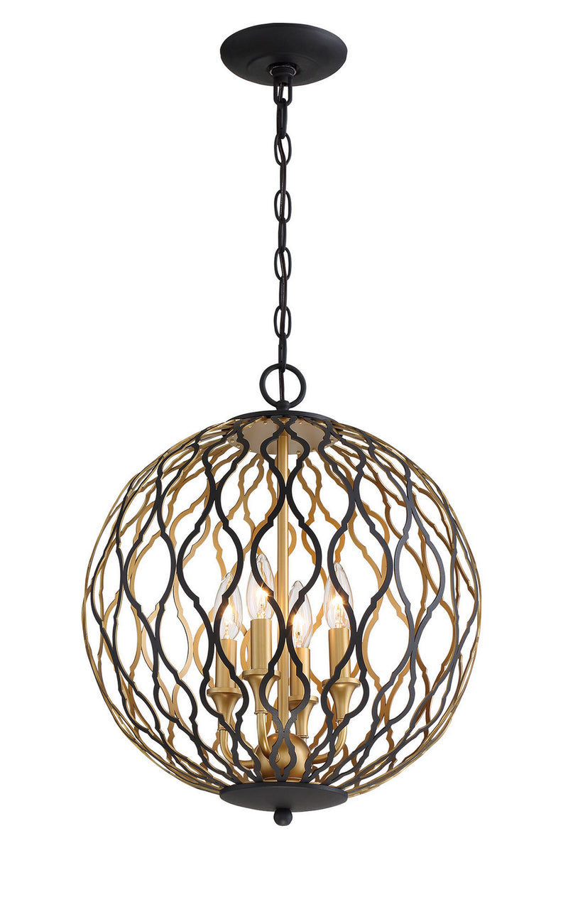 Minka-Lavery 2404-680 Four Light Pendant, Sand Coal With Painted And Pla