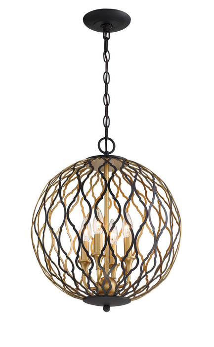 Minka-Lavery 2404-680 Four Light Pendant, Sand Coal With Painted And Pla