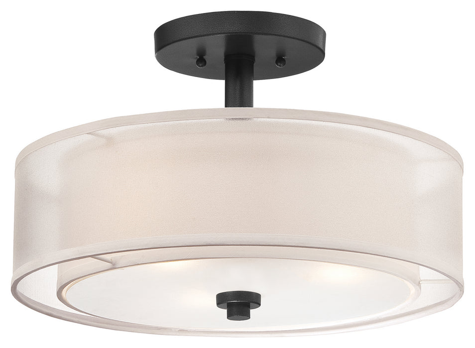 Minka-Lavery 4107-66 Three Light Semi Flush Mount, Sand Coal