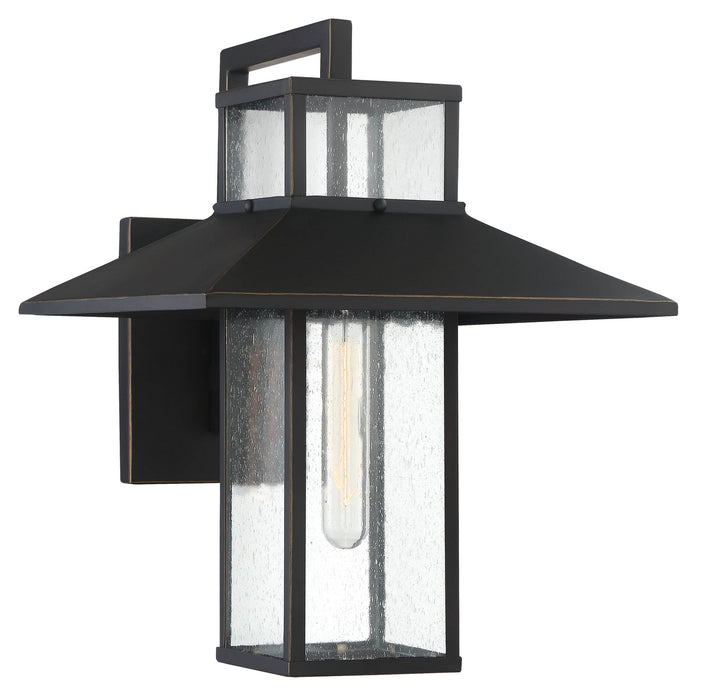 Minka-Lavery 73151-143C One Light Outdoor Wall Mount, Oil Rubbed Bronze W/ Gold High