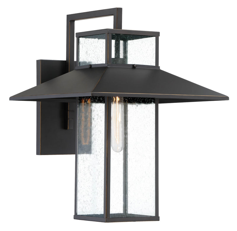 Minka-Lavery 73152-143C One Light Outdoor Wall Mount, Oil Rubbed Bronze W/ Gold High